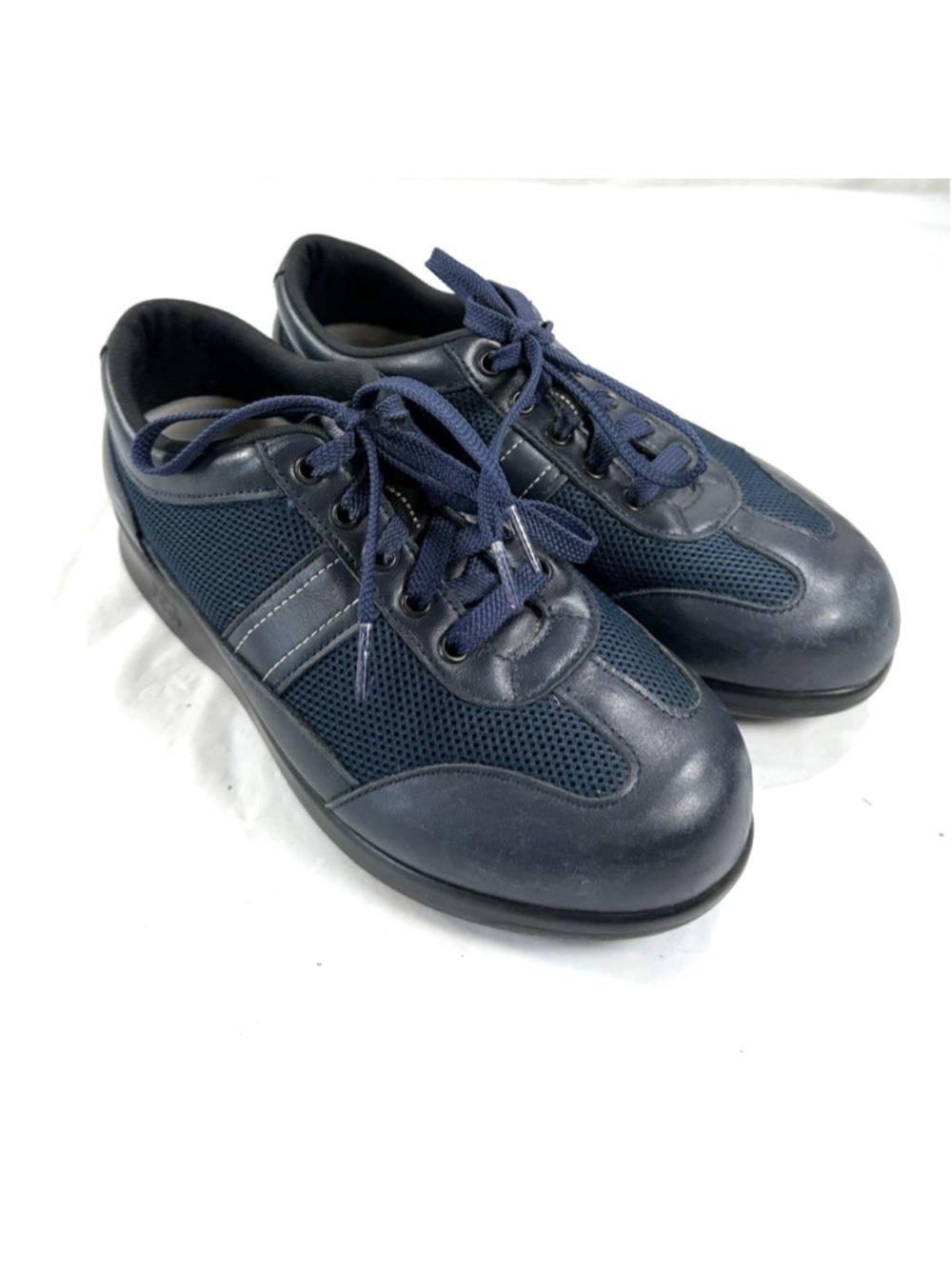 SAS Women's Navy Blue Leather Sneakers Lace Up Size 6.5W